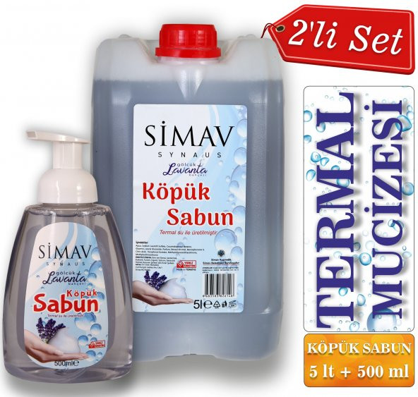 SİMAV Termal Sulu Lavanta Özlü Köpük Sabun Seti 2li - 5 Lt + 500 ml ürün görseli 1