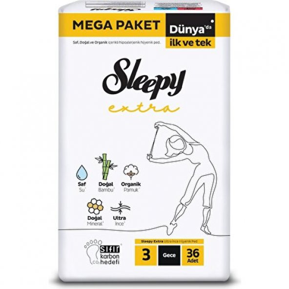 Sleepy Extra Mega Ped Gece 36lı - Resim 2