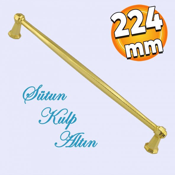 Sütun Mobilya Mutfak Dolabı Çekmece Dolap Kapak Kulpu Düz Metal Kulpları Kulbu Kulpu 224 Mm Altın ürün görseli 1