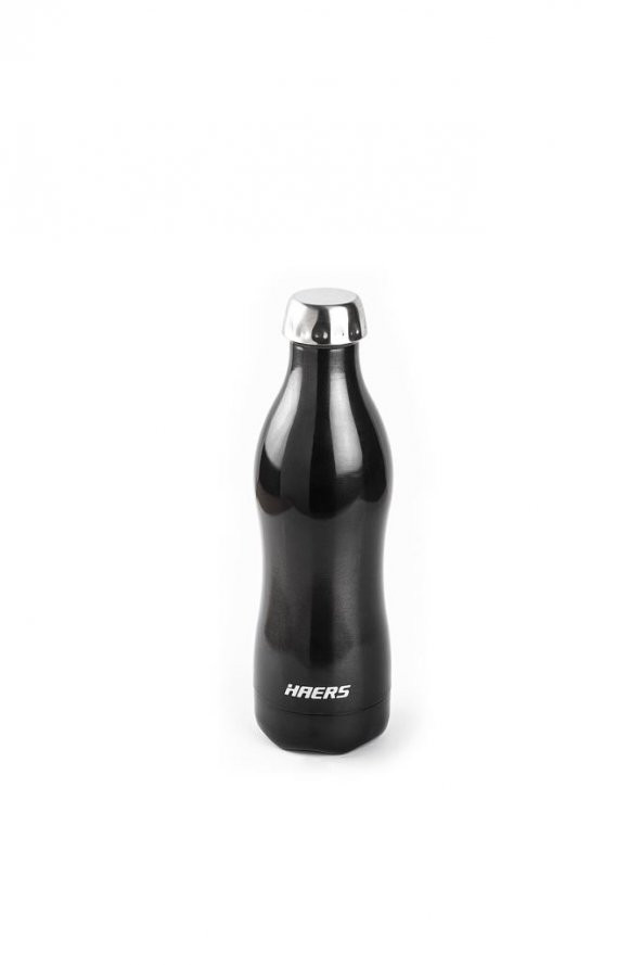 HAERS KOYU GRİ PASLANMAZ ÇELİK TERMOS ŞİŞE 500ML ürün görseli 1