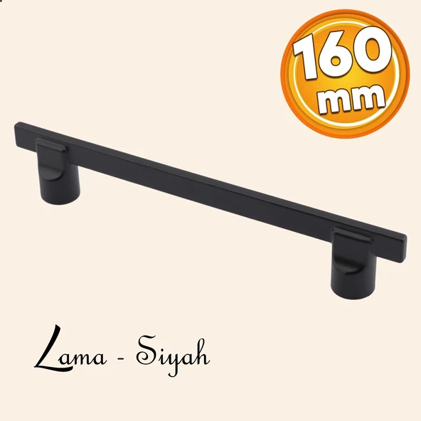 Oval Lama 160 Mm Düz Mobilya Mutfak Dolabı Çekmece Dolap Kapak Kulpu Kulpları Kulbu Siyah Metal Kulp ürün görseli 1