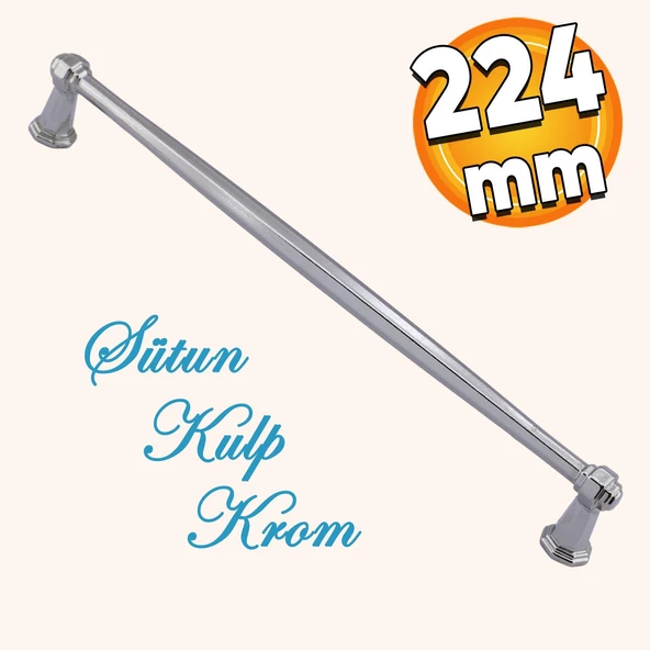 Sütun Mobilya Mutfak Dolabı Çekmece Dolap Kapak Kulpu Düz Metal Kulp Kulbu Kulpu 224 Mm Krom ürün görseli 1