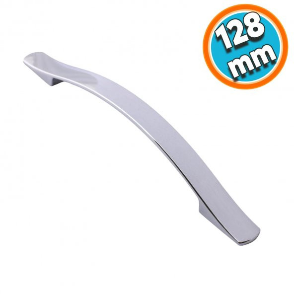 Mobilya Banyo Mutfak Dolabı Çekmece Dolap Kapak Kulpu Düz Metal Kulp Kulbu Kulpu 128 mm Krom ürün görseli 1