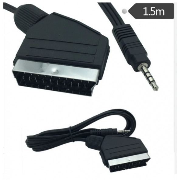 Uydu Av Kablo 3.5mm Erkek Scart Kısa Jack ürün görseli 1