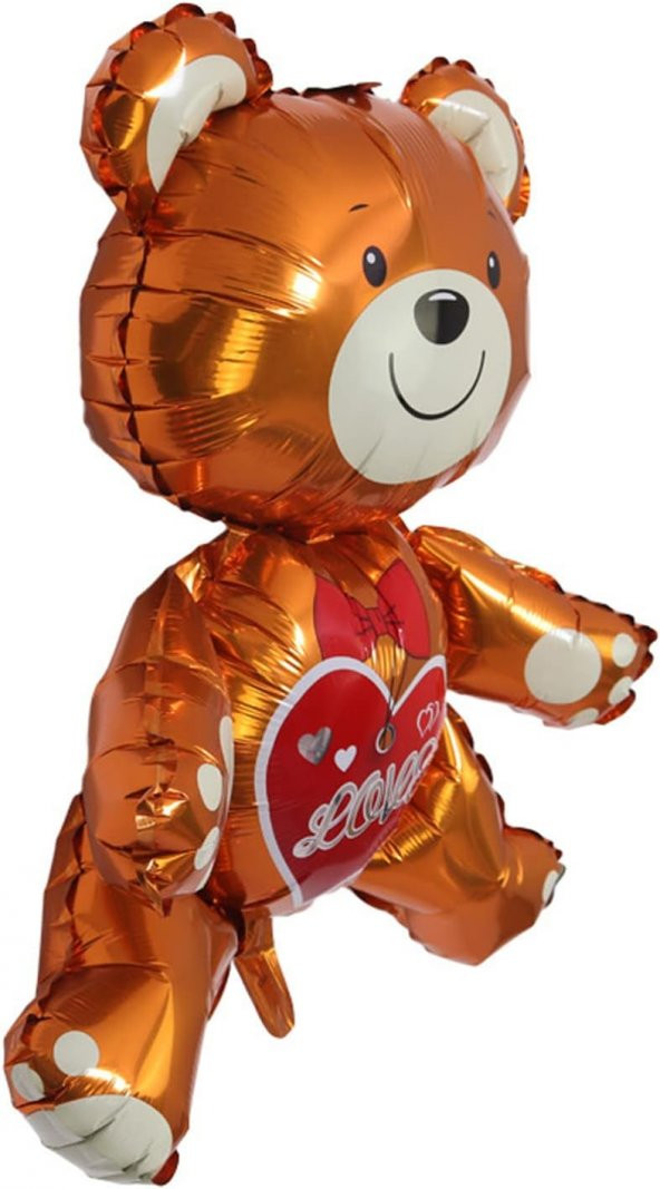 Love Yazılı Ayıcık Sevimli Teddy Bear 3D Folyo Balon 65 cm ürün görseli 1