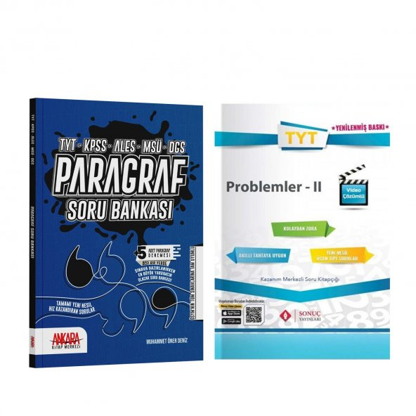 Sonuç Yayınları TYT Problemler II ve Ankara Kitap Merkezi Paragraf Soru Bankası Seti 2 Kitap ürün görseli 1