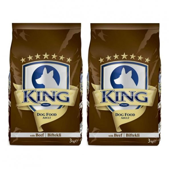 King Biftekli Yetişkin Köpek Maması 3 Kg*2 Adet ürün görseli 1