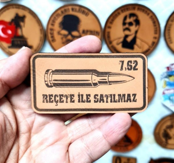 7,62 Reçete İle Satılmaz Deri PEÇ  -Arma - Leather Patch - Resim 3
