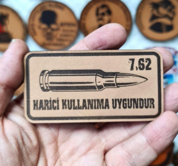 7,62 Harici Kullanıma Uygundur Deri PEÇ  -Arma - Leather Patch - Resim 3