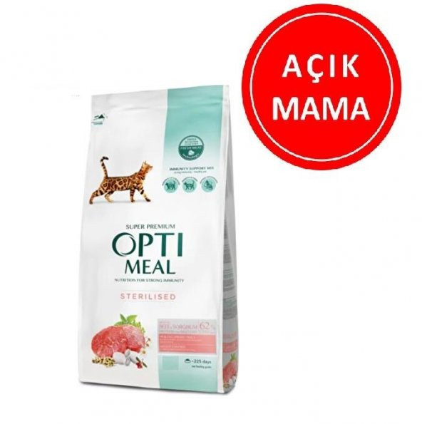 OptiMeal Sterilised Somonlu Kısırlaştırılmış Kedi Maması 1 Kg AÇIK ürün görseli 1
