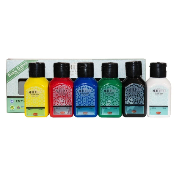 Artdeco Yıkanabilir Parmak Boyası 6 Renk x 75 ml Temel Renkler ürün görseli 1