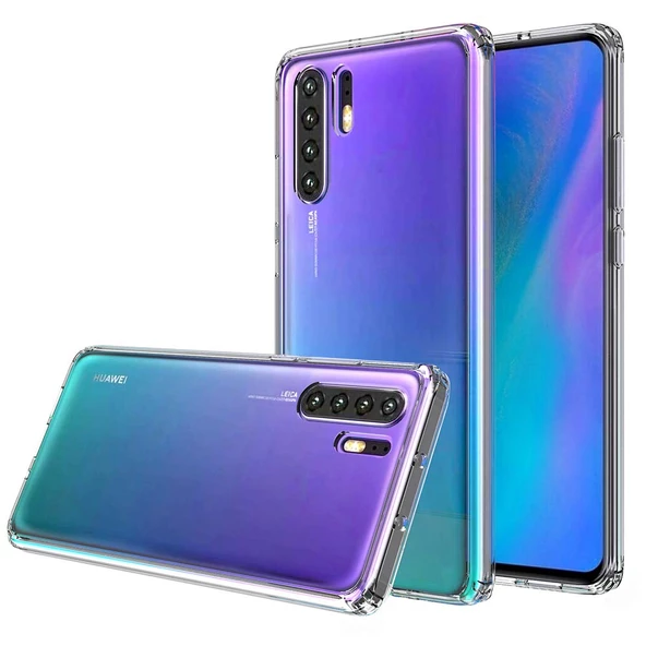 Huawei P30 Pro Kılıf FitCase Toz Koruma Tıpalı Şeffaf Arka Kapak ürün görseli 1