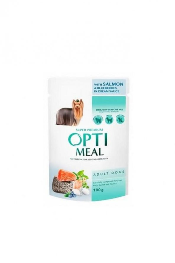 OptiMeall Somonlu Yaban Mersinli Küçük Irk Köpek Konservesi 100 gr ürün görseli 1