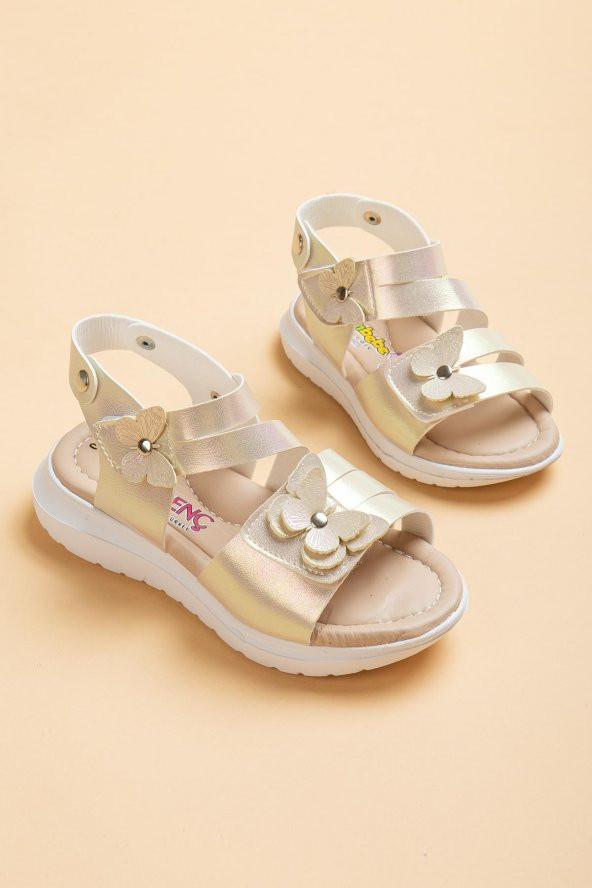 Şirinbebe Şiringenç Kelebek Model Gold Kız Bebek Çocuk Sandalet ürün görseli 1