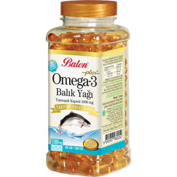 Balen Omega 3 Balık Yağı Yumuşak  200 Kapsül 1380 Mg ürün görseli 1