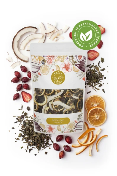 Kayla Gurme Detoks Çayı - Hindistan Cevizi, Kurutulmuş Çilek, Kuşburnu, Yeşil Çay, Limon Dilimi - 125 g ürün görseli 1