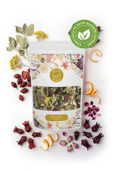 Kayla Gurme Relax Çayı - Melisa, Altın Otu, Kuşburnu, Portakal Kabuğu, Nar Çiçeği, Pembe Gül, Hibiskus - 75 g ürün görseli 1