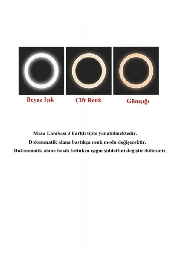 Watton Şarjlı Sarı Ve Beyaz Renk Masa Lambası Wt-005 - Resim 3