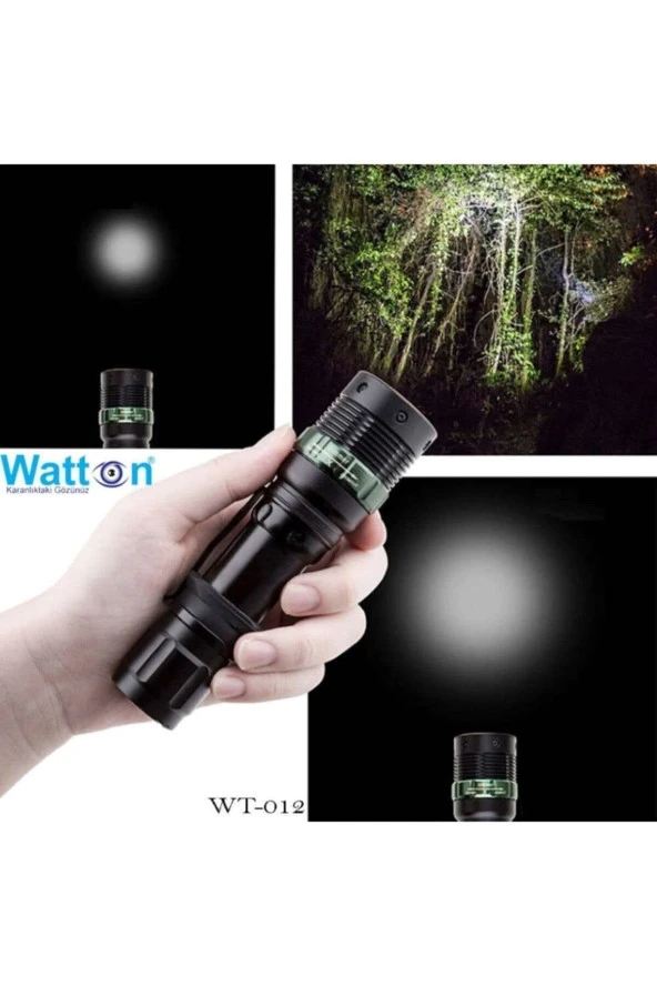 Watton Wt-012 Zoomlu Oto Pc Şarjlı El Feneri ürün görseli 1