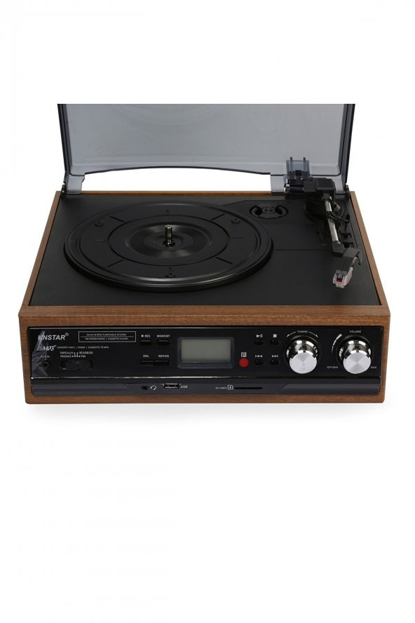 Knstar Kn-37 Bluetoothlu Kumandalı Hoparlörlü Pikap Radyo Kaset Usb Mp3 33-45-78 Plaklar Çalar ürün görseli 1