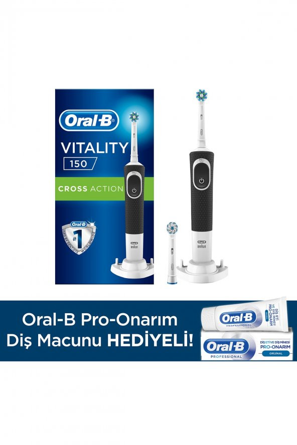 Oral-B D150 Şarjlı Diş Fırçası+1 Yed Başlık+Pro Onar 50ml Diş M. ürün görseli 1