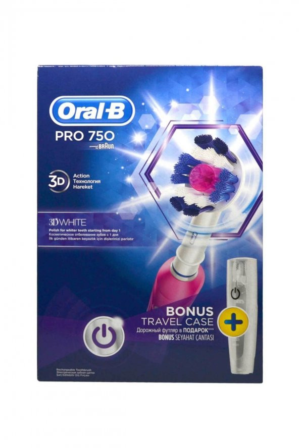 Oral-B Pro 750 Şarj Edilebilir Diş Fırçası 3d White ürün görseli 1