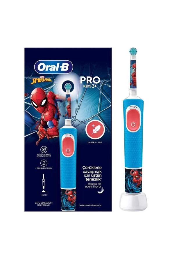 Oral-B Vitality Pro Spiderman Özel Seri Çocuklar İçin Şarj Edilebilir Diş Fırçası ürün görseli 1