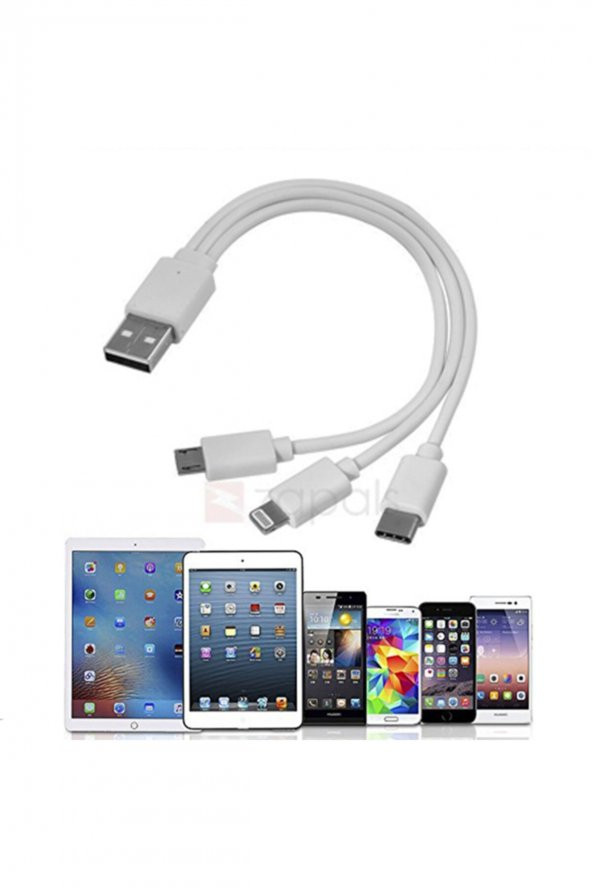 WOZLO 3 In 1 Usb Data Şarj Kablosu Mikro Usb Iphone Lightning Usb Type-c Android Ios Uyumlu ürün görseli 1