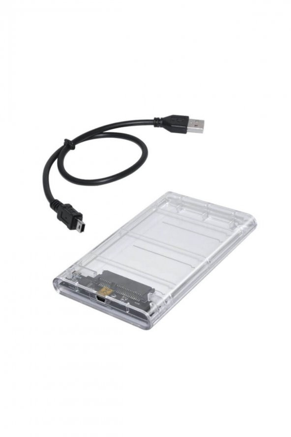 WOZLO 2.5 Inç Sata Usb 2.0 Harddisk Kutusu Şeffaf Mini Usb ürün görseli 1