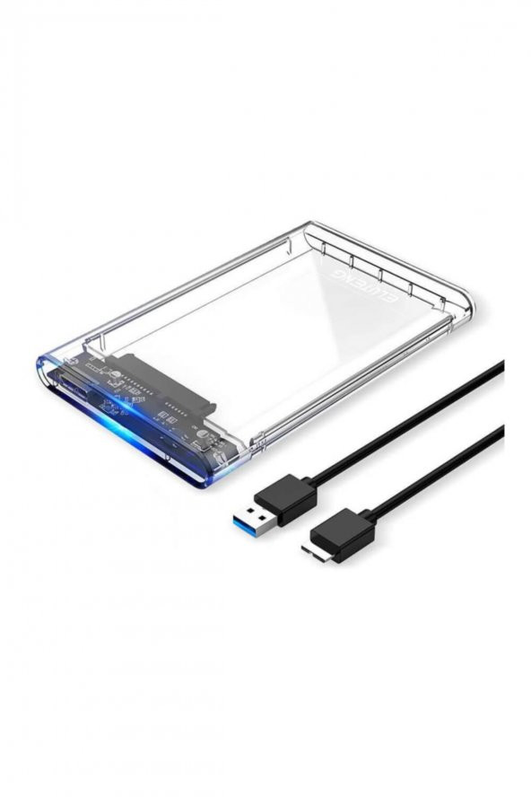 WOZLO 2.5 Inç Sata Usb 3.0 Harddisk Kutusu Şeffaf Micro Usb - Resim 2
