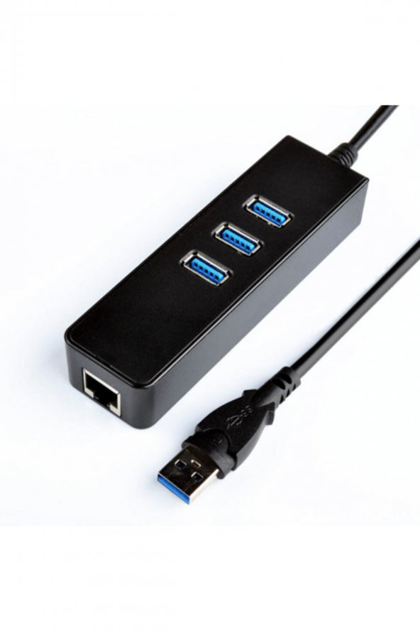 WOZLO 3 Port Usb 3.0 Gigabit Ethernet Lan Rj45 Ağ Adaptörü Hub ürün görseli 1