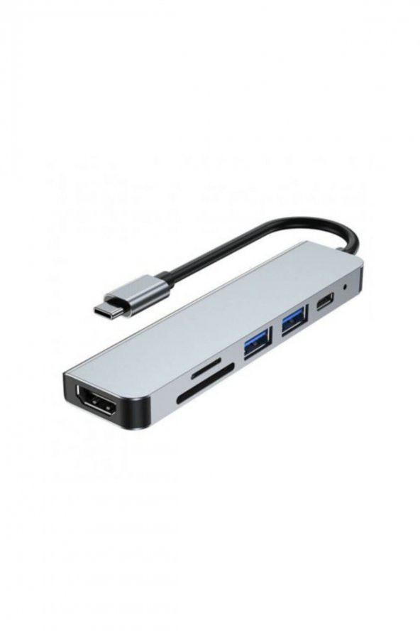 WOZLO 6 In 1 Type-c 3.1 Usb-c To Hdmı / 2 Usb 3.0 / Usb-c Pd / Sd / Tf ürün görseli 1