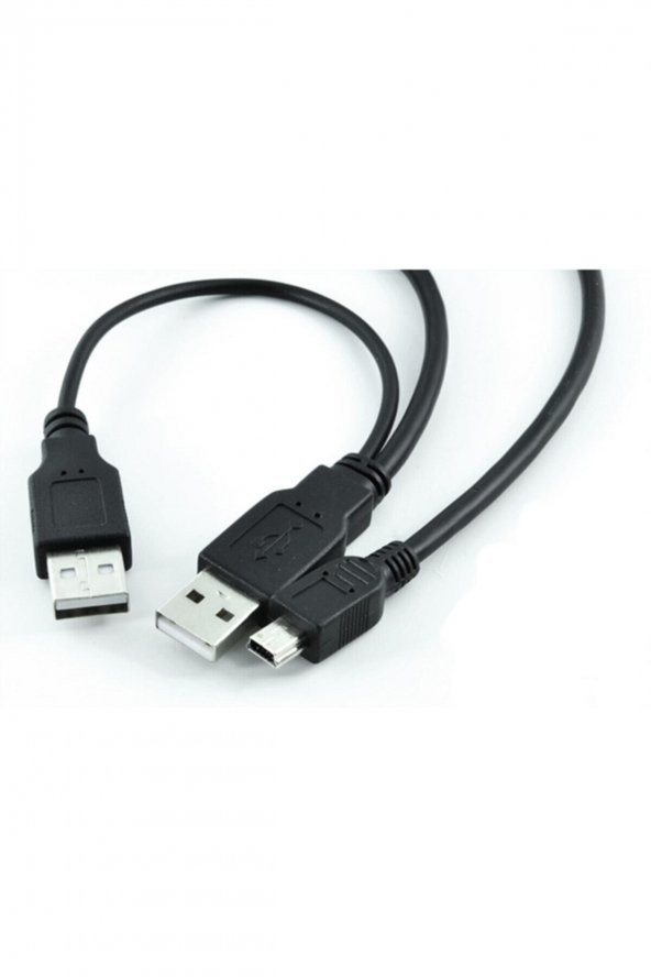 BASTORE Harici Diskler Için 2 Usb 5 Pin Mini Usb Y Kablo Harddisk Kablosu ürün görseli 1