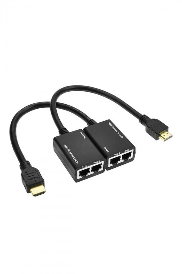 WOZLO Hdmi Extender 30 Metre Cat5e Cat6 Rj45 Kablosu Ile Hdmi Uzatıcı Tekrarlayıcı Verici Alıcı 1080p ürün görseli 1