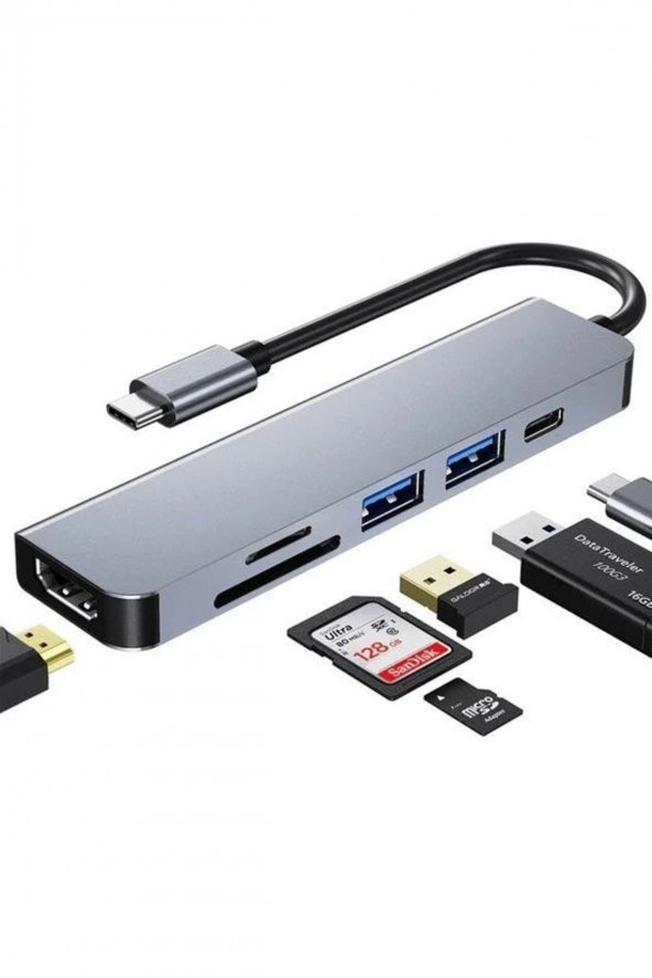 OEM Start Hc13c 6lı Usb-c Hubpd/usb/hdmı/kart Oku. ürün görseli 1