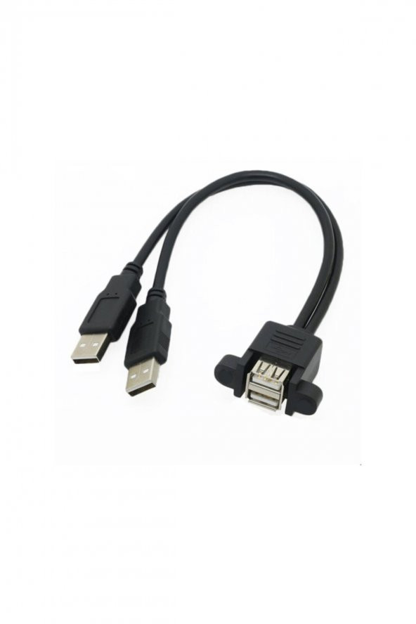 WOZLO 2x Usb A Erkek To 2x Usb A Dişi Panel Tipi Kablo - 30cm ürün görseli 1
