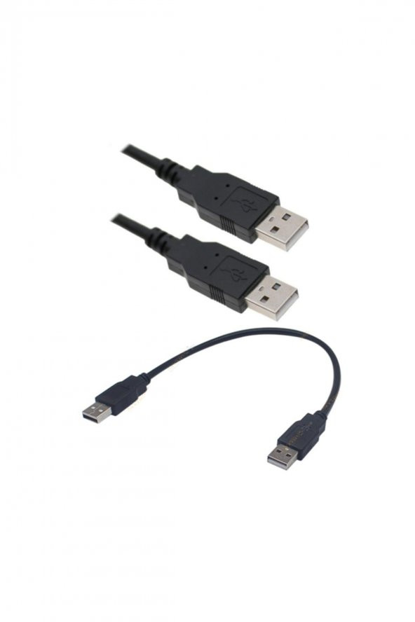 WOZLO 30cm Usb Erkek Erkek Kablo - Siyah Renk - Iki Ucu Usb Erkek Kablo ürün görseli 1