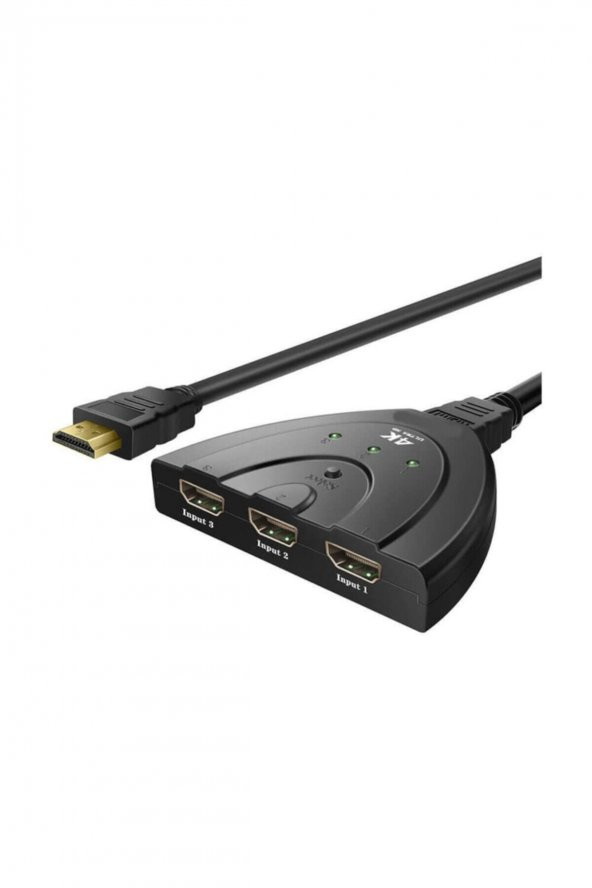 BASTORE Hdmi Switch Seçici 3 Port Giriş 1 Port Çıkış 4k 2160p Hdmi Switch Kablolu ürün görseli 1