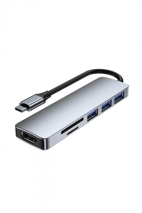 WOZLO Usb Type C To 4k 30hz Hdmi Kablosu Kart Okuyucu Usb3.0 Çoklayıcı Hub Çevirici Dönüştürücü Kablo ürün görseli 1