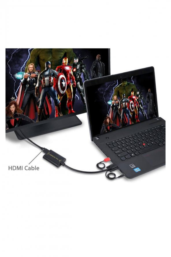 WOZLO Vga To Hdmi Çevirici Dönüştürücü Kablo Görüntü Ve Ses Çevirici - Full Hd 1080p ürün görseli 1