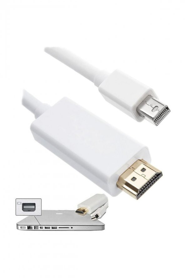 WOZLO Apple Macbook Mini Displayport (THUNDERBOLT) To Hdmi Kablo 1080p 1.8 Metre ürün görseli 1