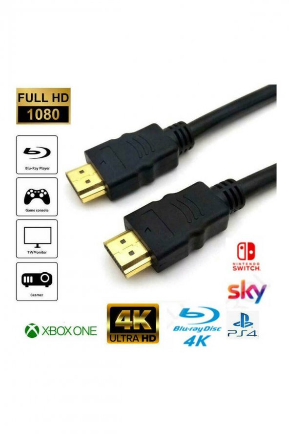WOZLO Hdmi Kablo 4k 3d Ağ Destekli Altın Uçlu 4k 60hz 18g Bps Ultra Hd 4k Ethernet Hdmi Kablosu 15 Metre ürün görseli 1