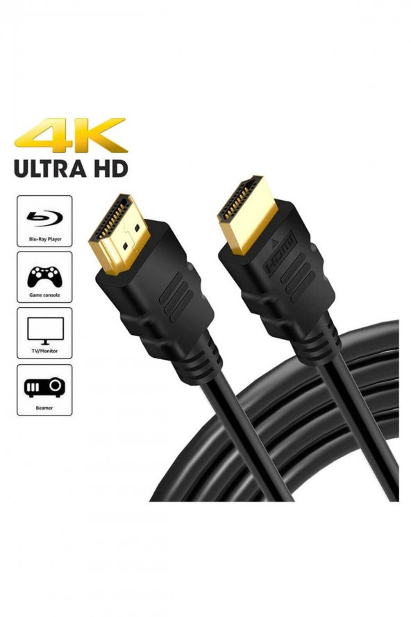 WOZLO Hdmi Kablo 4k 3d Ağ Destekli Altın Uçlu 4k 60hz 18g Bps Ultra Hd 4k Ethernet Hdmi Kablosu 30cm ürün görseli 1