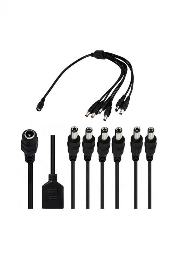 BASTORE 6 Soketli Dc Adaptör Çoklayıcı Kablo 5.5*2.1mm 1 Dişi 6 Erkek - 40cm ürün görseli 1