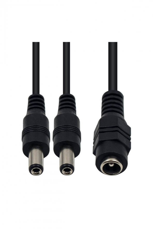 BASTORE 2li Dc Adaptör Çoklayıcı Kablo 5.5*2.1mm - 1 Dişi 2 Erkek - Şerit Led Cctv Power Jack - 40cm ürün görseli 1