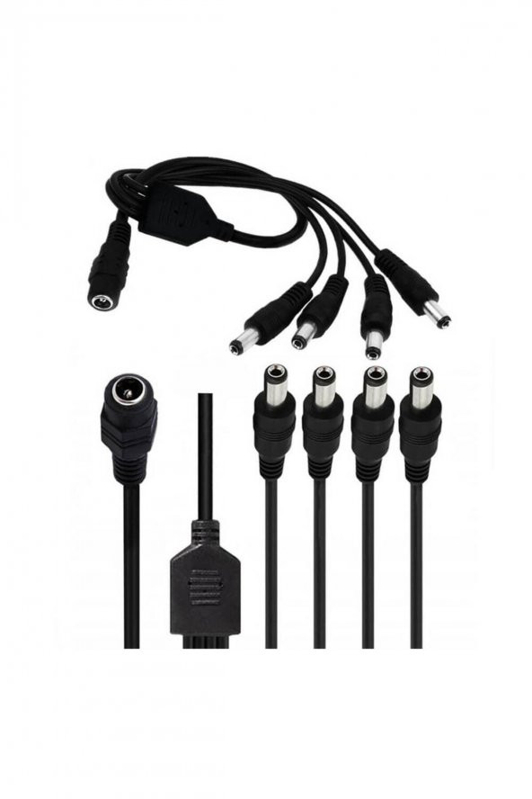 BASTORE 4lü Dc Adaptör Çoklayıcı Kablo 5.5*2.1mm - 1 Dişi 4 Erkek - Şerit Led Cctv Power Jack - 40cm ürün görseli 1
