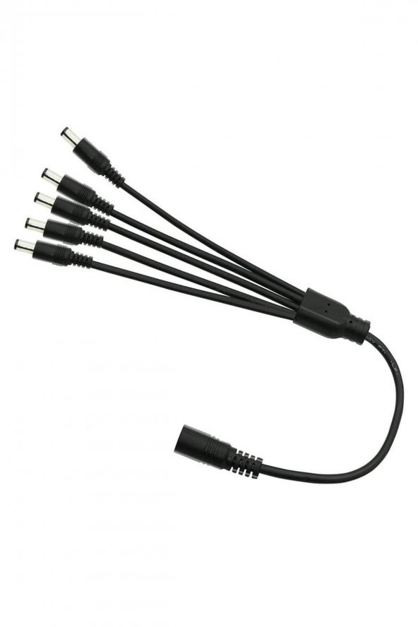 BASTORE 5li Dc Adaptör Çoklayıcı Kablo 5.5*2.1mm - 1 Dişi 5 Erkek - Şerit Led Cctv Power Jack - 40cm ürün görseli 1
