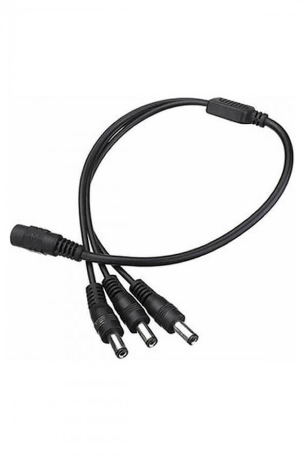 BASTORE 3lü Dc Adaptör Çoklayıcı Kablo 5.5*2.1mm - 1 Dişi 3 Erkek - Şerit Led Cctv Power Jack - 40cm ürün görseli 1