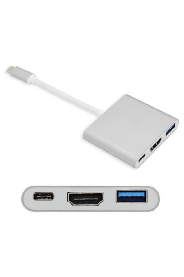 BASTORE Usb 3.1 Type-c To Hdmi Usb 3.0 Port Usb C Şarj Çevirici Adaptör - Type-c Mhl Kablo ürün görseli 1