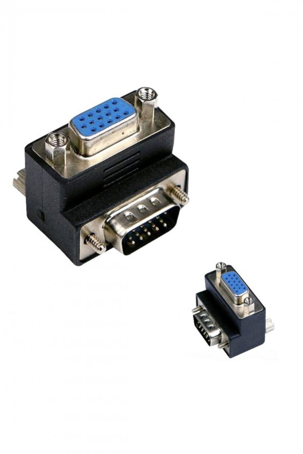 BASTORE Vga Dirsek 90 Adaptörü Vga Erkek Dişi 15 Pin Çevirici Köşe Dirsek ürün görseli 1